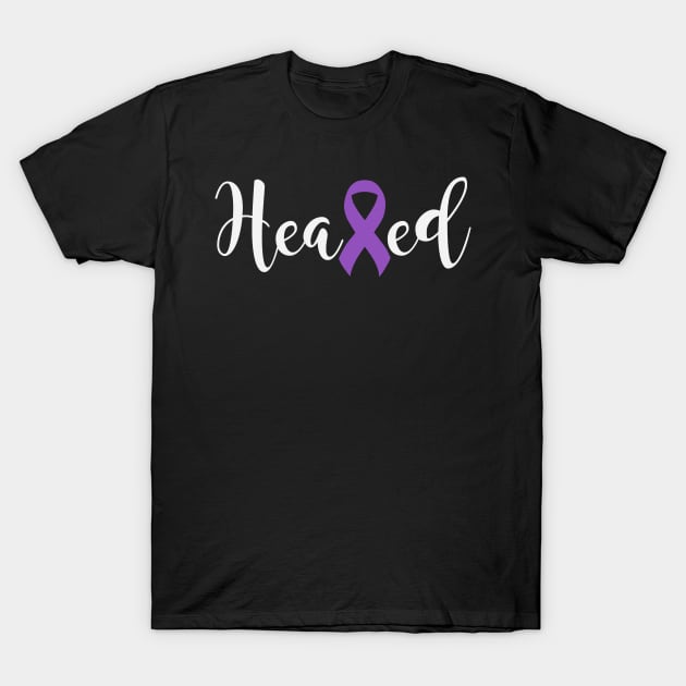 Heal Cancer Never Give Up Gastric Cancer Awareness Periwinkle Ribbon Warrior Hope Cure T-Shirt by celsaclaudio506